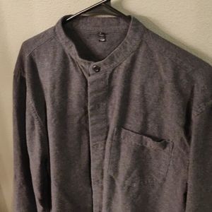 Muji large button down charcoal gray